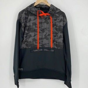 SAGA OUTERWEAR anorak camo pullover hoodie black & gray size SM men's